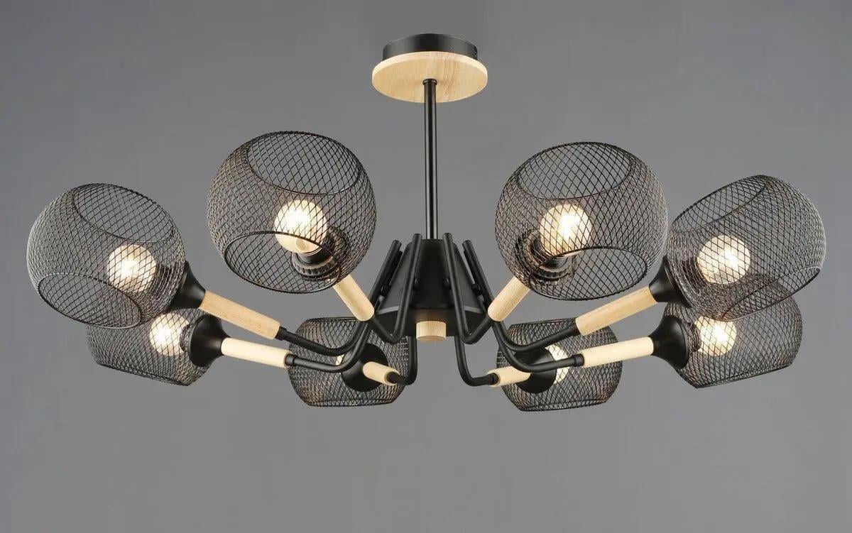 Люстра потолочная Valeso на восемь металлических плафонов Е27 IP20 N6620/8 Черный (28686328)