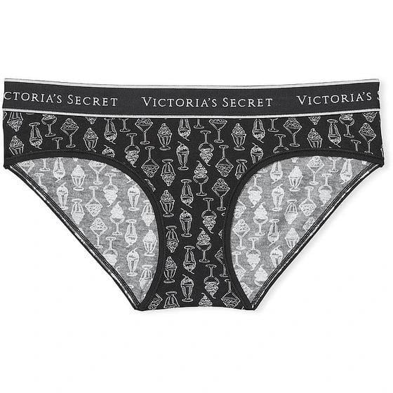 Трусики хлопковые Victoria's Secret Logo Cotton Hiphugger Panty XS Черный (26823775)