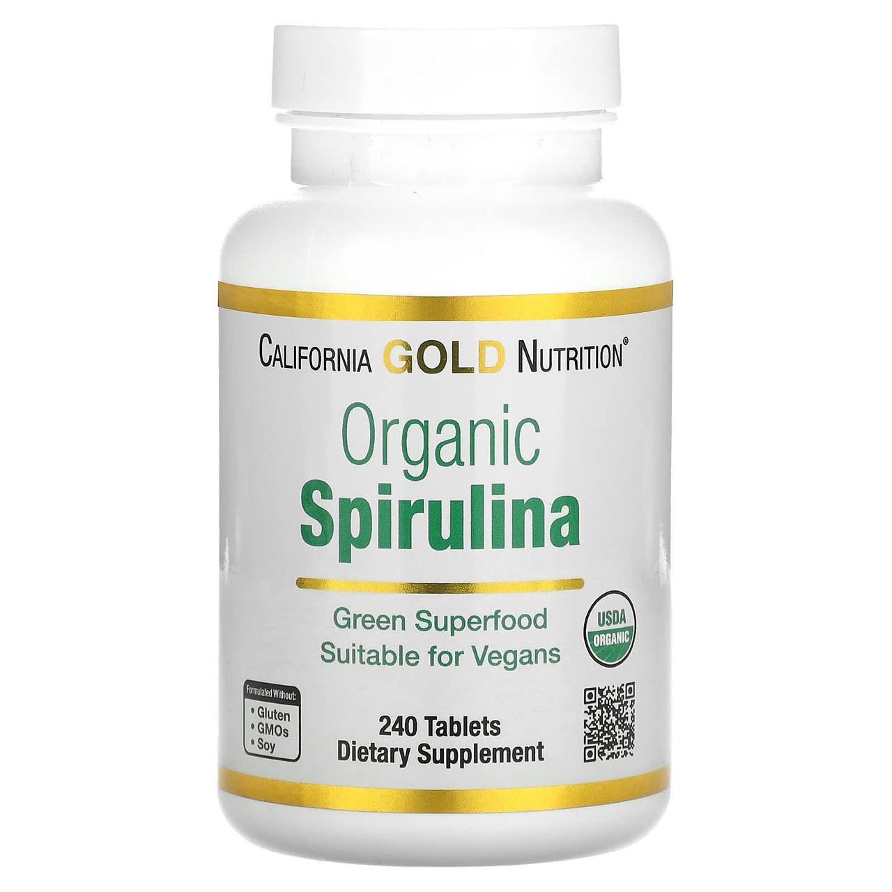 Спирулина California Gold Nutrition Spirulina 500 мг 240 таблеток (1312792925)