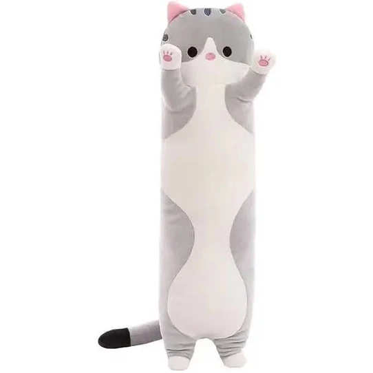 М'яка іграшка Кіт-батон для дітей 90 см Сірий