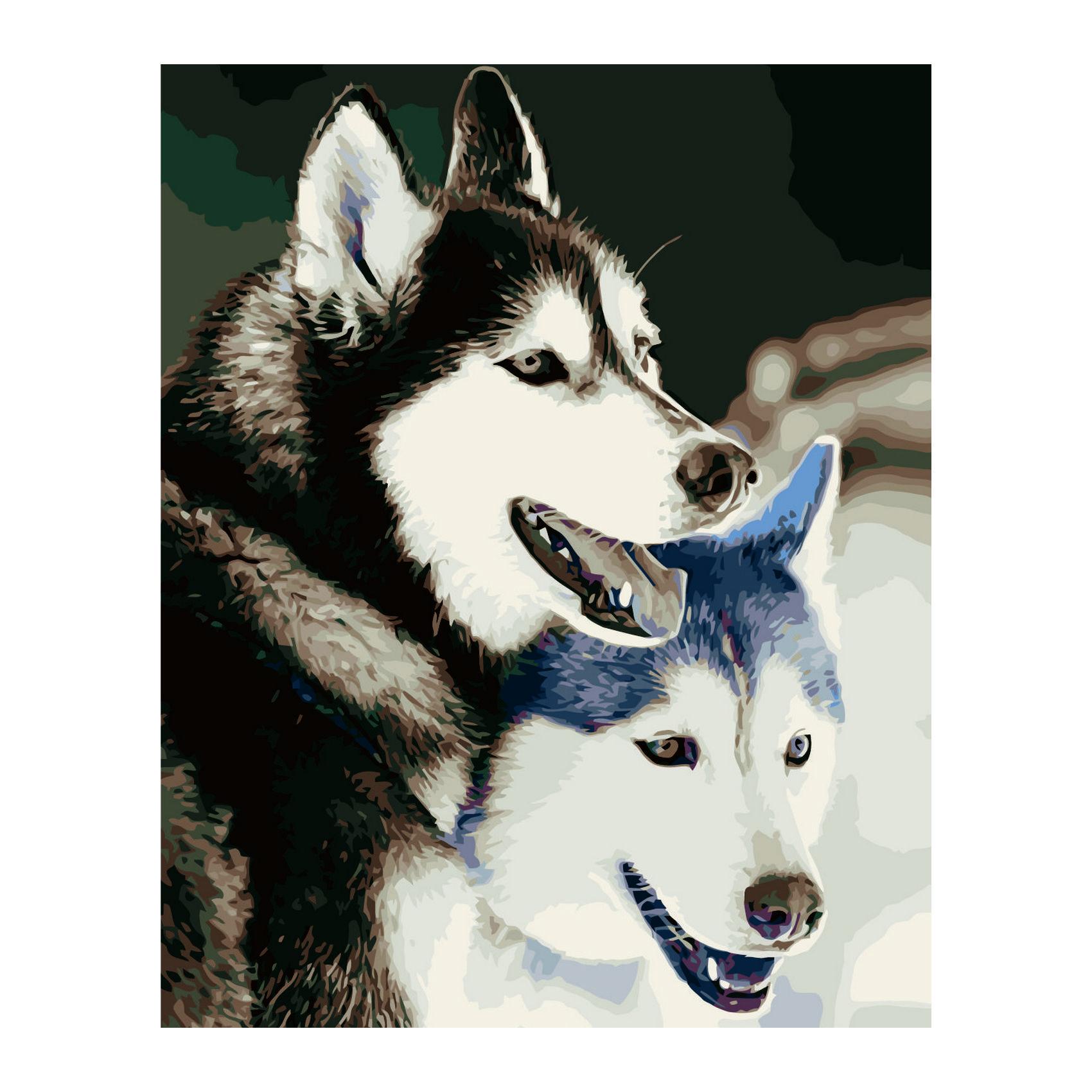 Картина по номерам Strateg Два хаски 40x50 см (VA-2375)