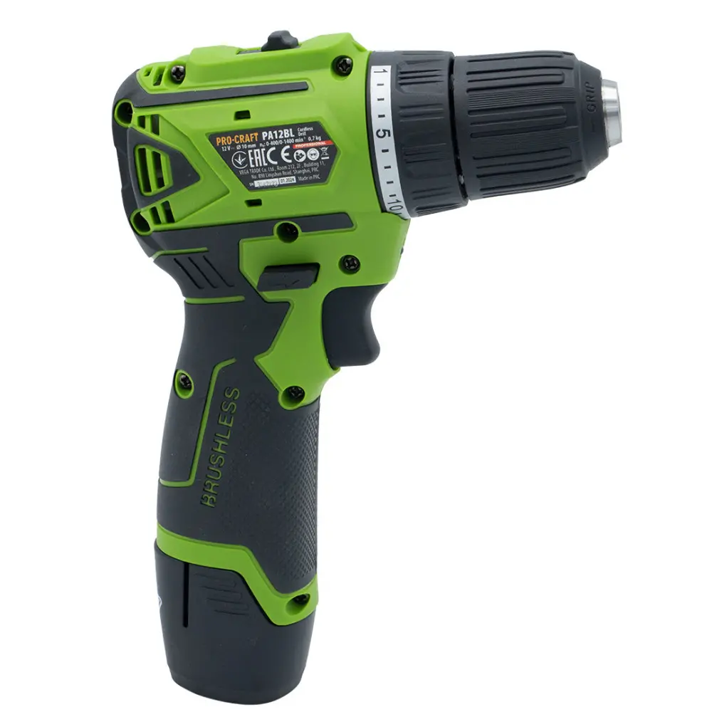 Акумуляторний шуруповерт ProCraft PA-12BL 12 В безщітковий мотор 1 акумулятор