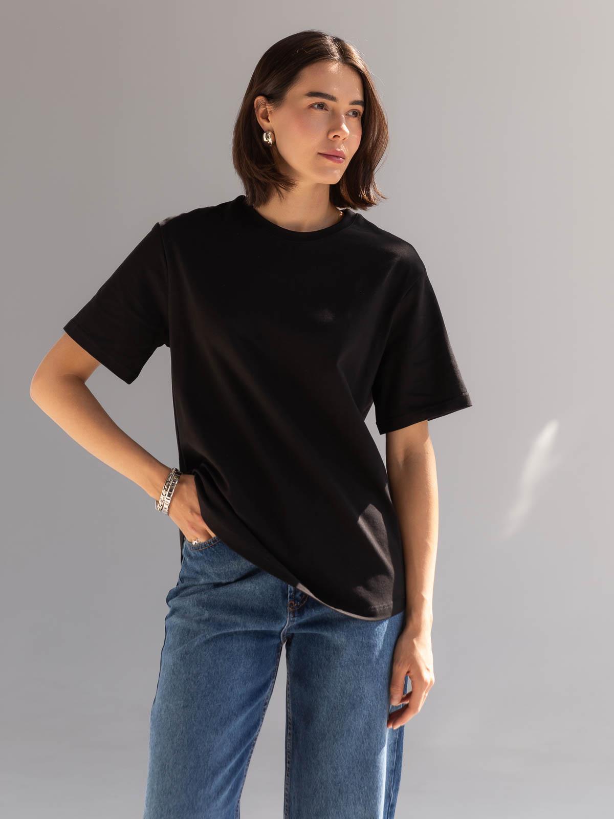 Футболка жіноча вільна FROMUS M Чорний (2642-2)