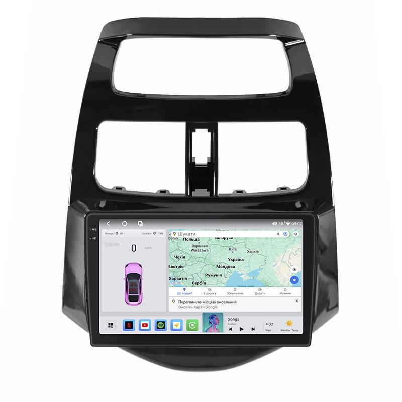 Автомагнітола штатна Lesko QLED CarPlay/4G/Wi-Fi/GPS/360° для Chevrolet Spark III 2009-2016 4/64Gb 9" (2350085787)