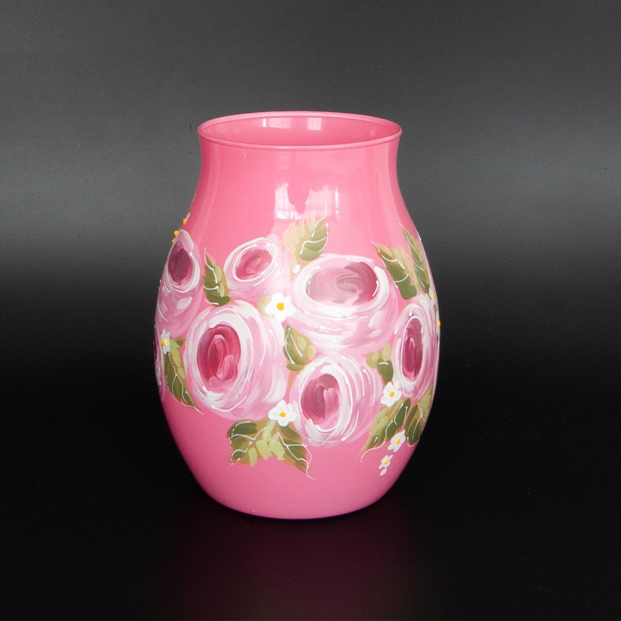 Ваза стеклянная VB Vivente ручная роспись H 22,5 см D 16,5 см (24088-2506) - фото 4