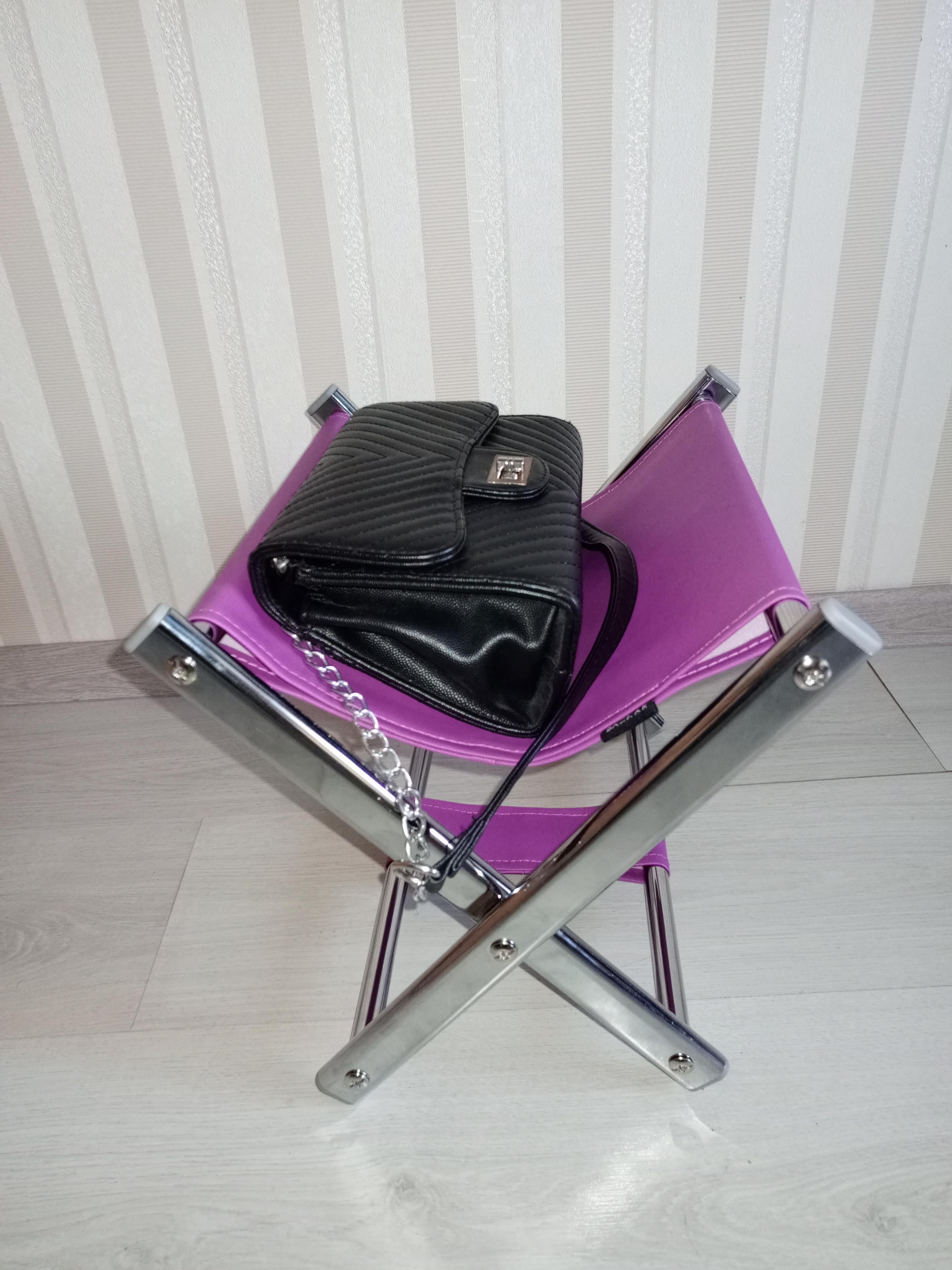 Підставка для сумки висота 31 см Фіолетовий/хром - фото 2 Підставка для сумки висота 31 см Фіолетовий/хром - фото 2