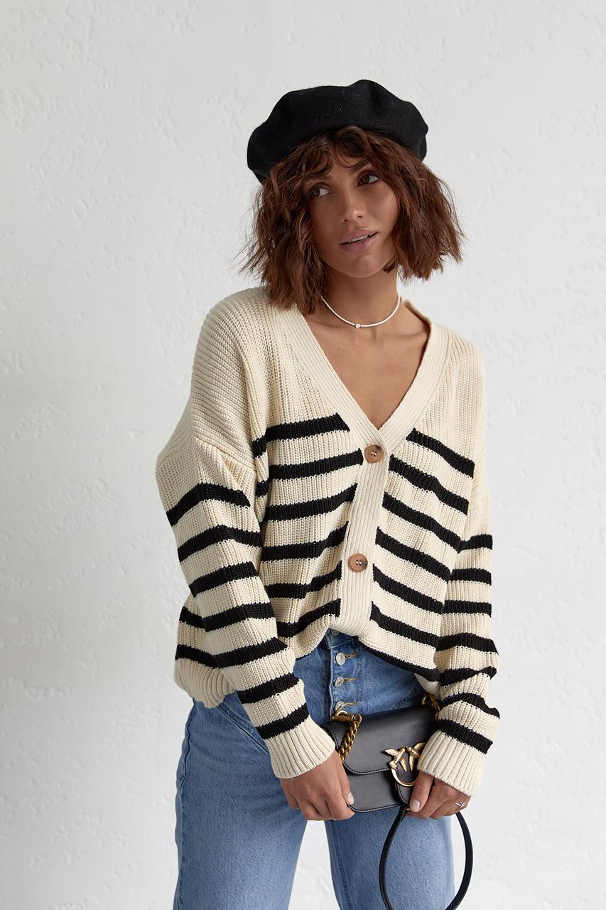 Кардиган вязаный оверсайз M Бежевый (11352432) - фото 7 Кардиган вязаный оверсайз M Бежевый (11352432) - фото 7