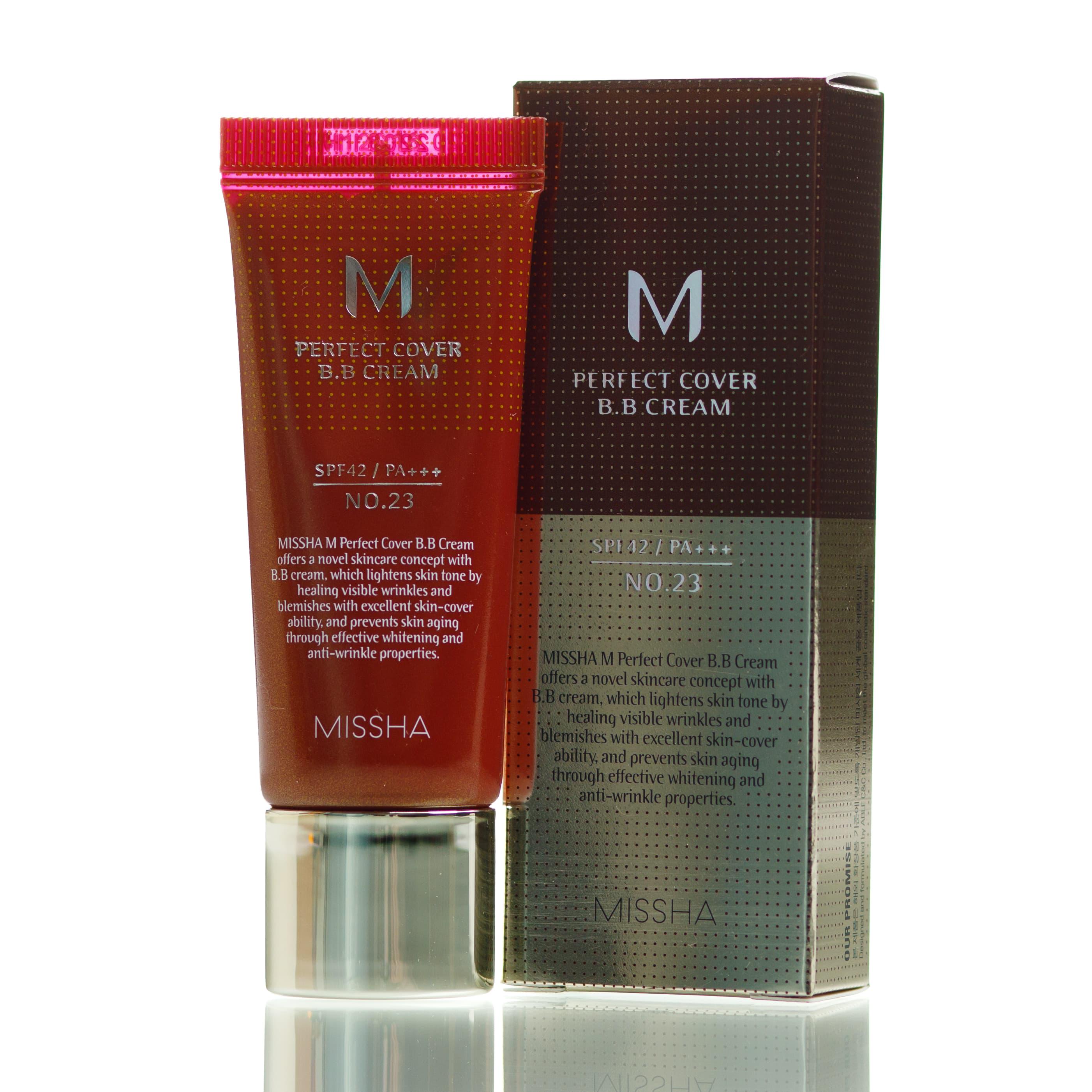 ВВ-крем натуральний беж Missha M Perfect Cover BB Cream SPF42 20 мл - фото 1