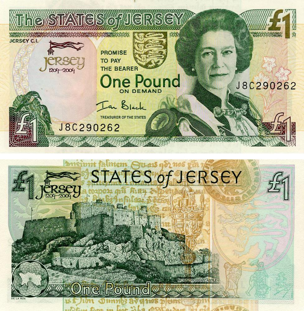 Коллекционная банкнота Джерси 1 фунт 2004 UNC Памятная (P31)