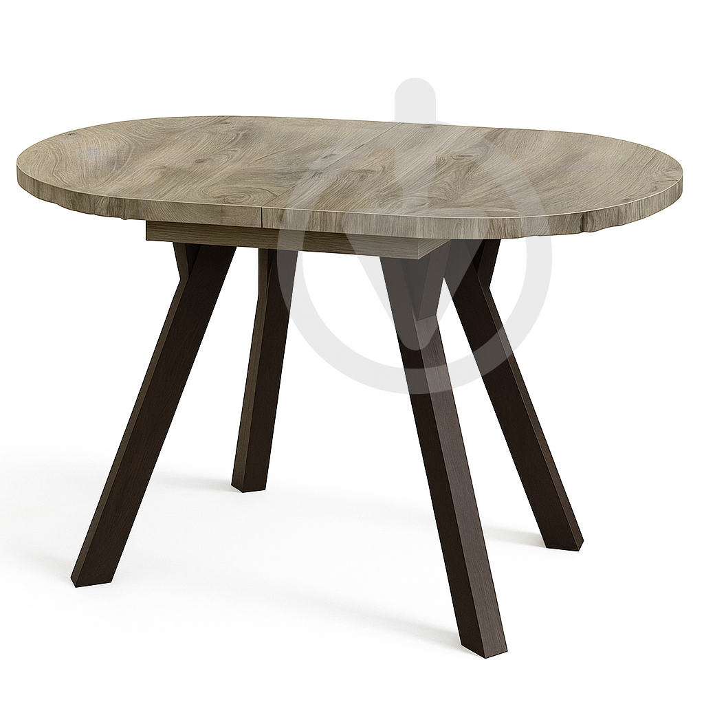 Стол кухонный раскладной MebliRoMax Elips Slide 110х75/150х75 см Loft Дуб Эндгрейн/Черный