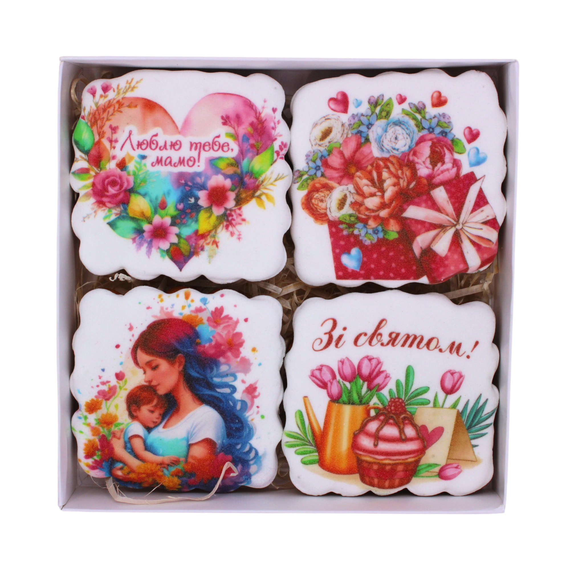 Набор пряников Крафт Печиво День матери "Зі святом" 4 шт.