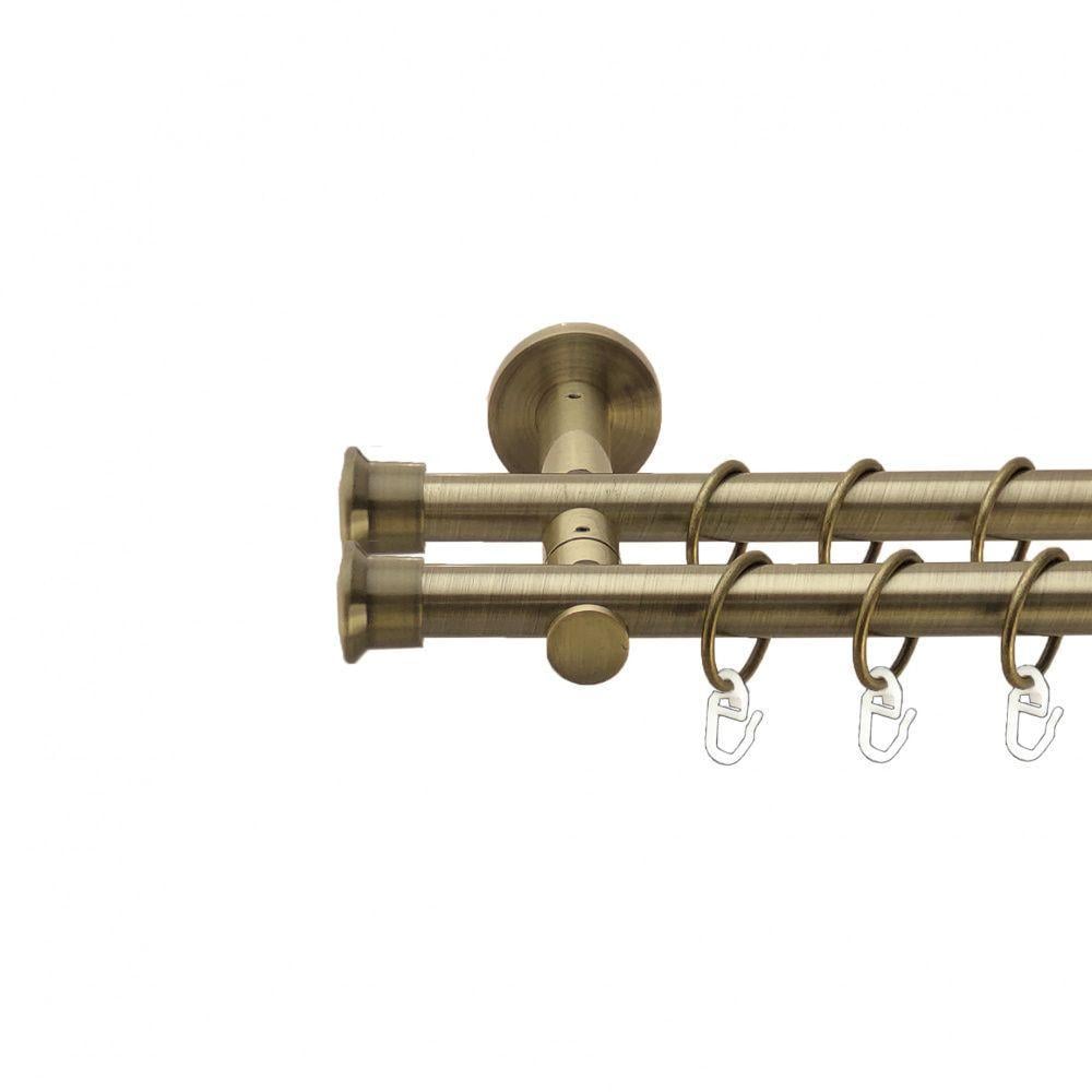 Карниз металевий Orvit Дуо двохрядний 19/19 мм реверсивний антик гладка труба 200 см (2364454436)