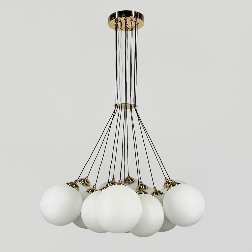 Люстра подвесная Lighthouse LNF-17564/13 GD цоколь G9 с белым плафоном Золотой