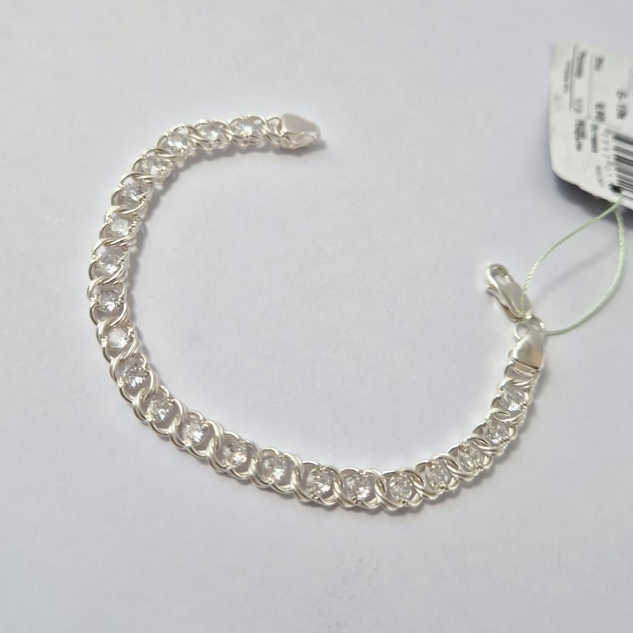 Браслет Арабка с белыми камнями серебро 925 пробы 8,83 г 18 см (25024321) Браслет Арабка с белыми камнями серебро 925 пробы 8,83 г 18 см (25024321)