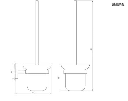 Ершик для унитаза настенный Globus Lux BS8429A SUS304 Черный матовый (20283611) - фото 4