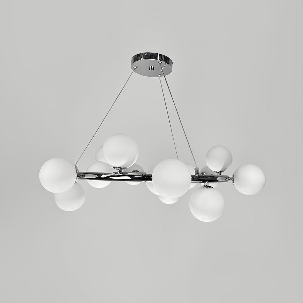 Люстра с 15 белыми плафонами Ø 75 см Хром (SG 48/15 CH+WT)