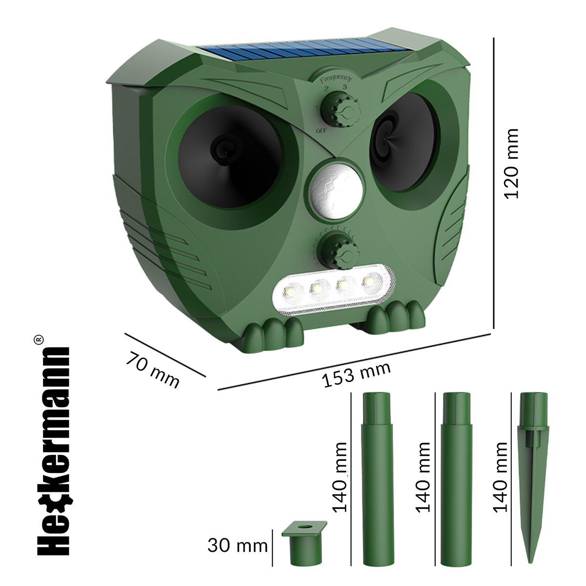 Отпугиватель животных и грызунов Heckermann 536 ультразвуковой/солнечная панель (43287) - фото 9 Отпугиватель животных и грызунов Heckermann 536 ультразвуковой/солнечная панель (43287) - фото 9