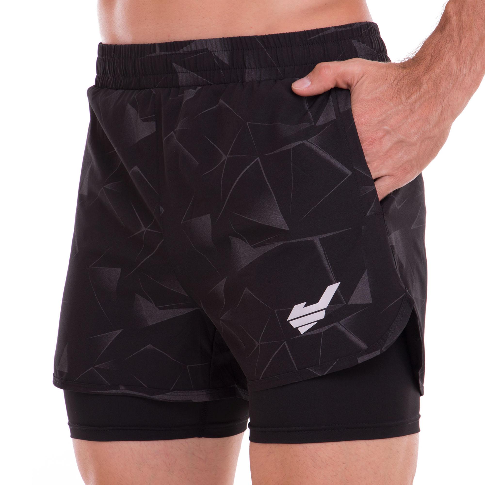 Шорти чоловічі спортивні Jason ST-5 подвійні L Чорний