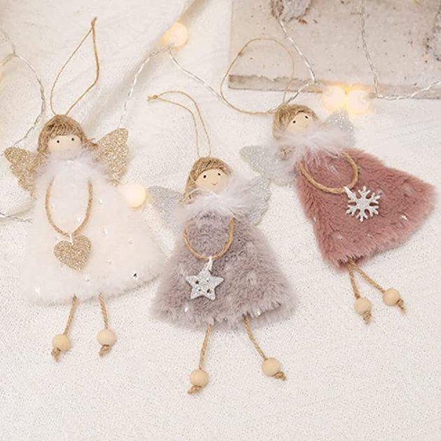 Набір ялинкових іграшок Новорічні янголята 3 шт. - фото 2 Набір ялинкових іграшок Новорічні янголята 3 шт. - фото 2