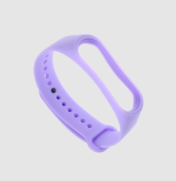 Ремешок для смарт-часов Xiaomi Mi Band 4/3 силиконовый Светло-фиолетовый (2418P)