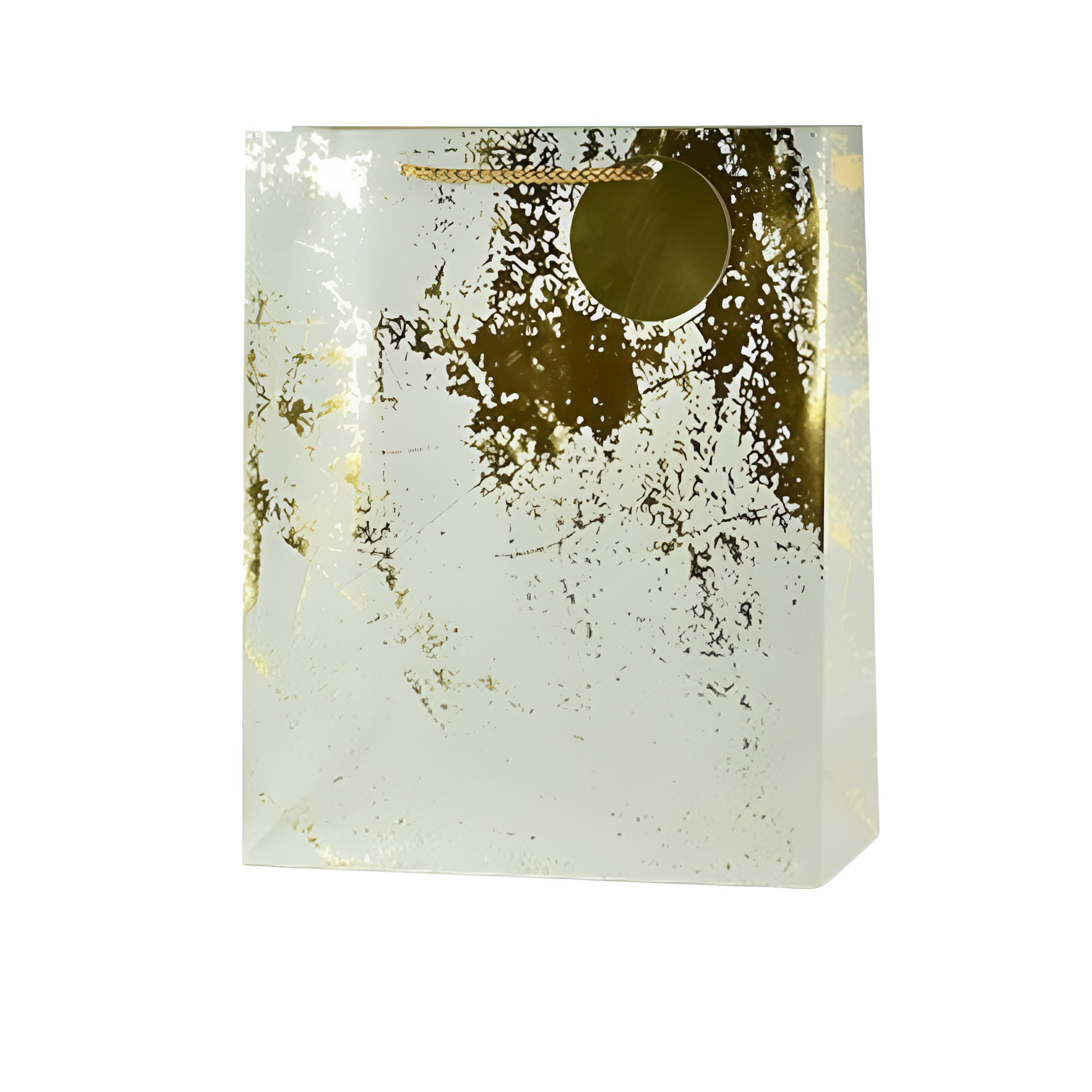 Подарочный пакет Stenson Art с золотым рисунком 31х42х12 см Светло-серый (R91098-L)