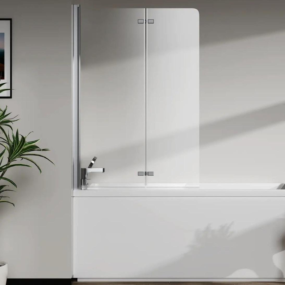 Шторка для ванной комнаты AVKO Glass RDW02-J2 50+40x140 Silver (9264329)