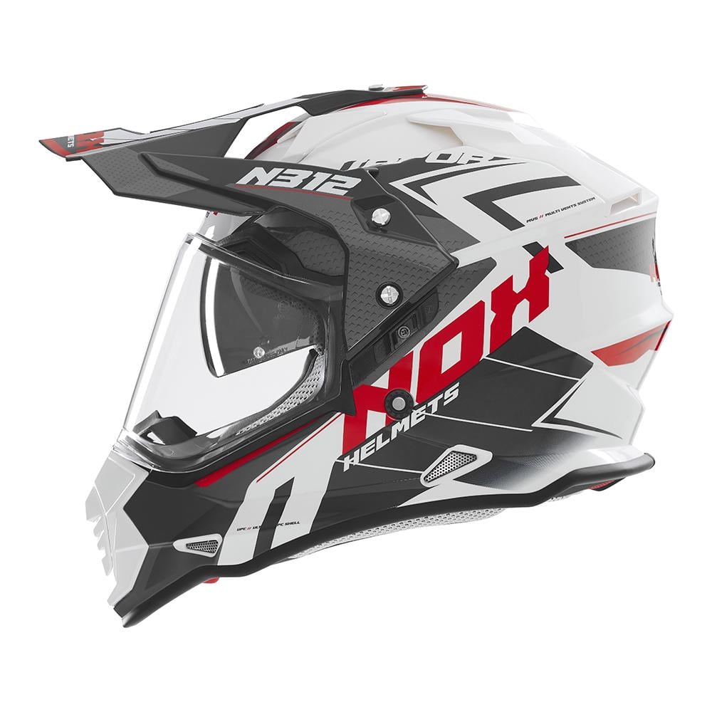 Мотошлем NOX N312 Vapor 2XL White/Red (46344)