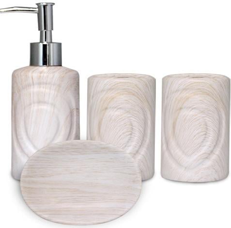 Набор аксессуаров Дуб беленный для ванной комнаты 4 пр. керамика (ST-888-06-025)