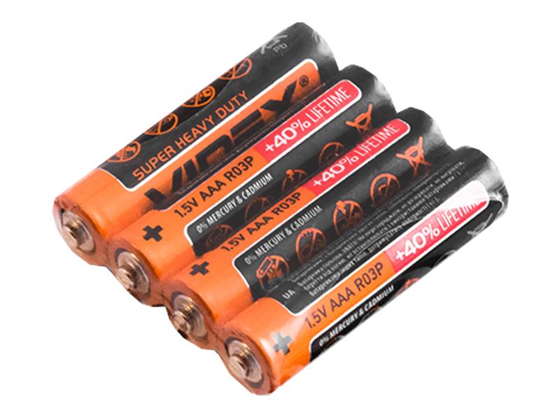 Батарейка солевая Videx ААА/R03 4 шт. (3053) Батарейка солевая Videx ААА/R03 4 шт. (3053)