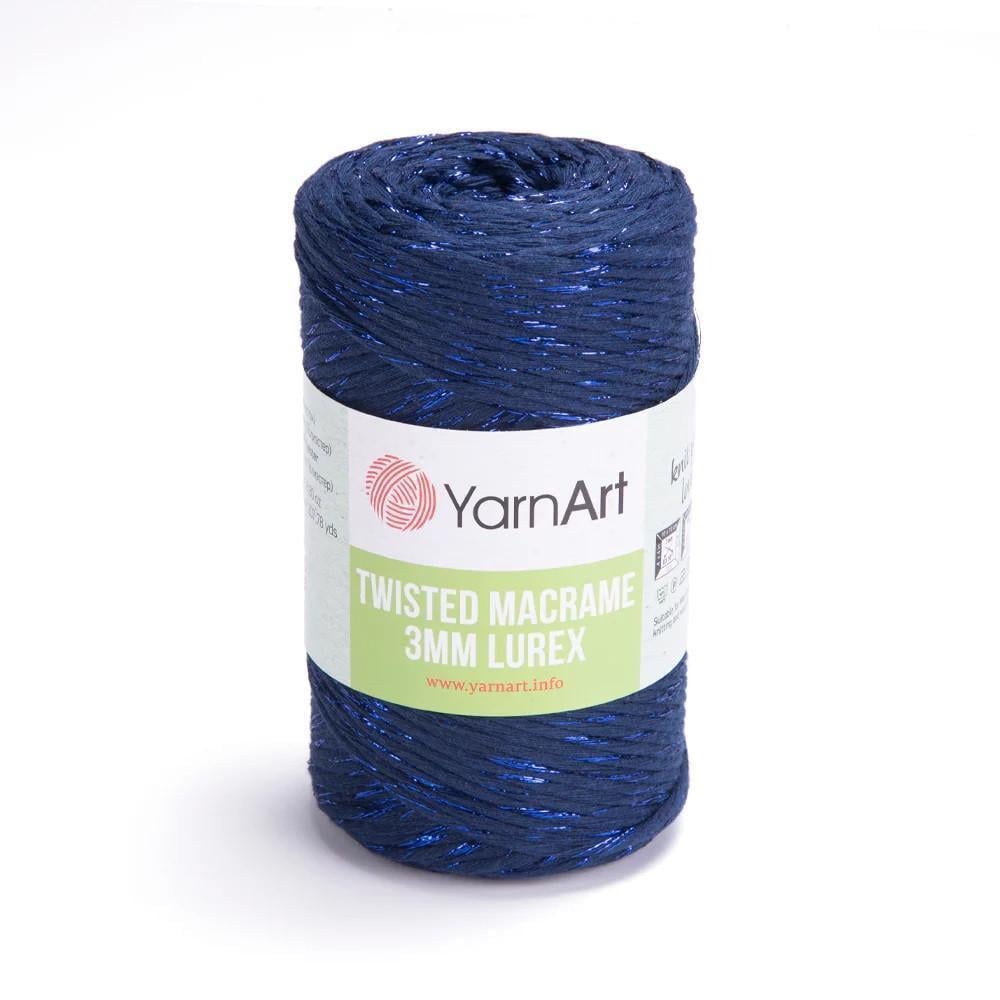 Шпагат с люрексом Twisted Macrame Lurex 3 мм 250 г Темно-синий №784