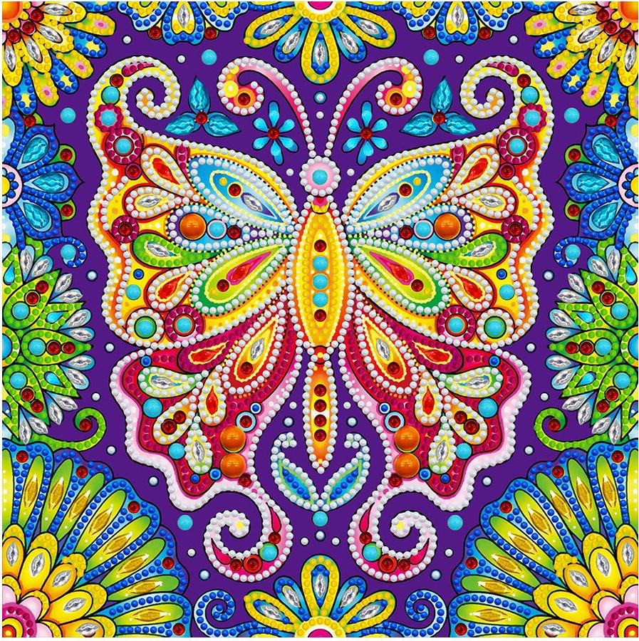 Алмазная Мозаика Emerald Craft Яркая бабочка 30x30 см светящаяся в темноте (24356)
