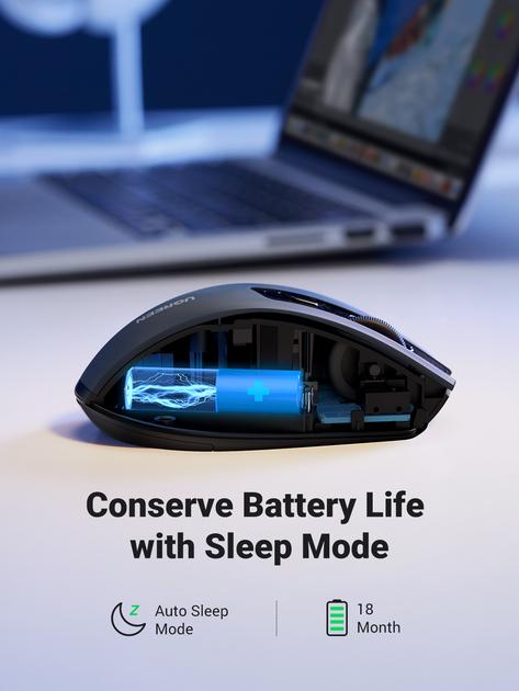 Мышь беспроводная бесшумная Ugreen MU006 Ergonomic Wireless Mouse - фото 7 Мышь беспроводная бесшумная Ugreen MU006 Ergonomic Wireless Mouse - фото 7