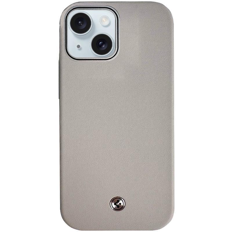 Чохол протиударний PC+Leather SGP with MagSafe для Apple iPhone 15 (6.1") Grey