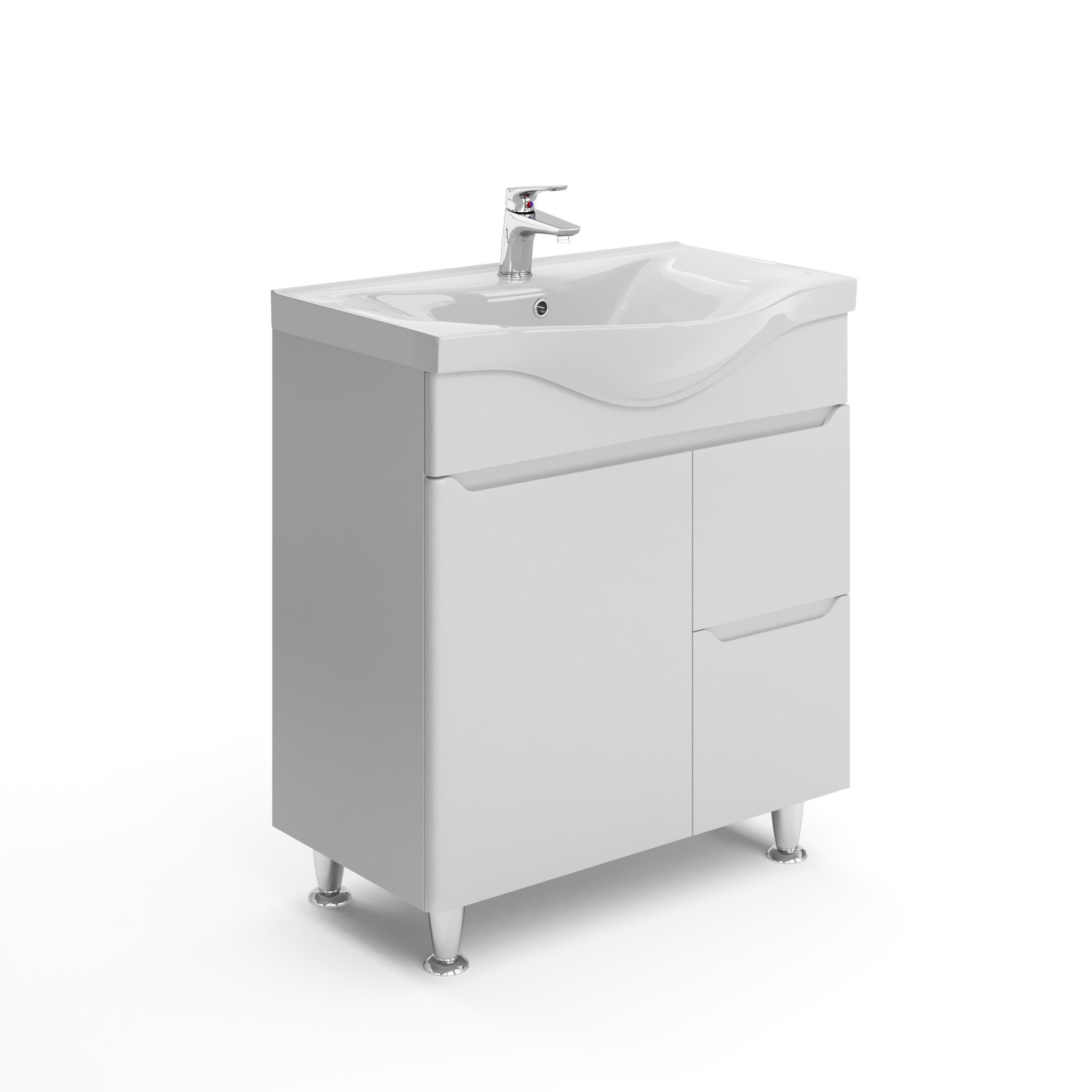 Тумба в ванную Respect-M Prime Pr-75 с умивальником Basic RM000124