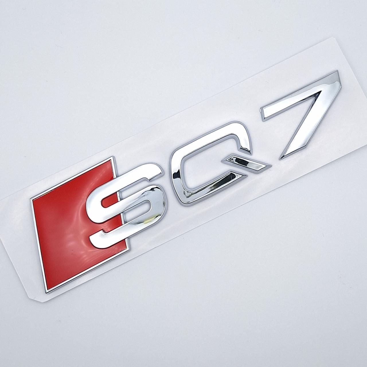 Эмблема надпись SQ7 Audi на багажник ABS 14,5х3,8 см Хром глянцевый (2073841240)