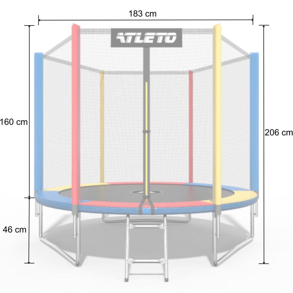Батут Atleto з сіткою 183 см Multikolor (21000135) - фото 4