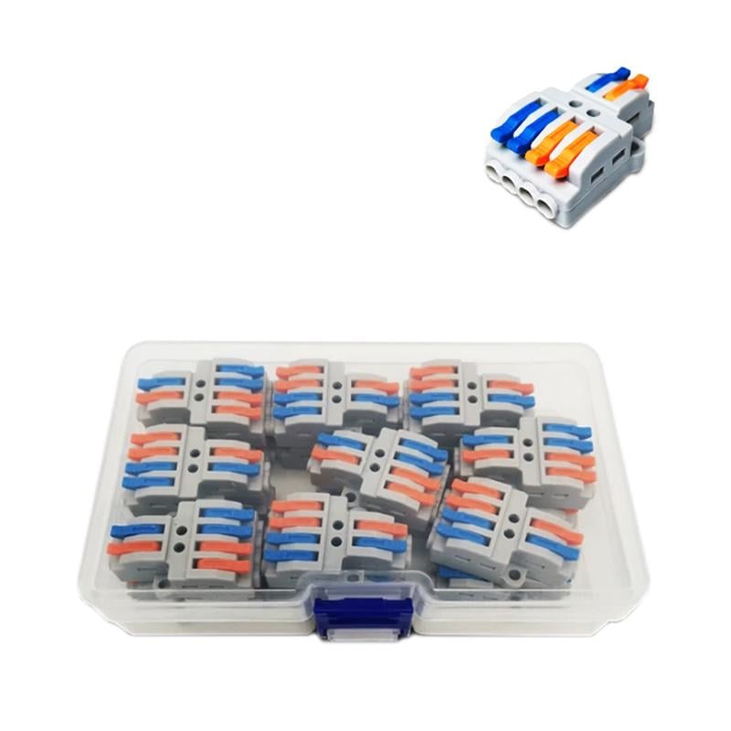 Набор клемм Tactix 0,08-4 мм2 32А 1-2+1-2 разветвитель одинарная 41,5х23,7х14,8 мм 18 шт. Разноцветный (KV424-18box)