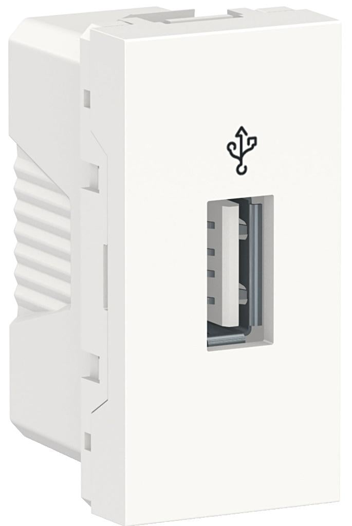 Конектор-USB Schneider Electric 1 модуль ABS-UV Unica Білий (NU342918) Конектор-USB Schneider Electric 1 модуль ABS-UV Unica Білий (NU342918)