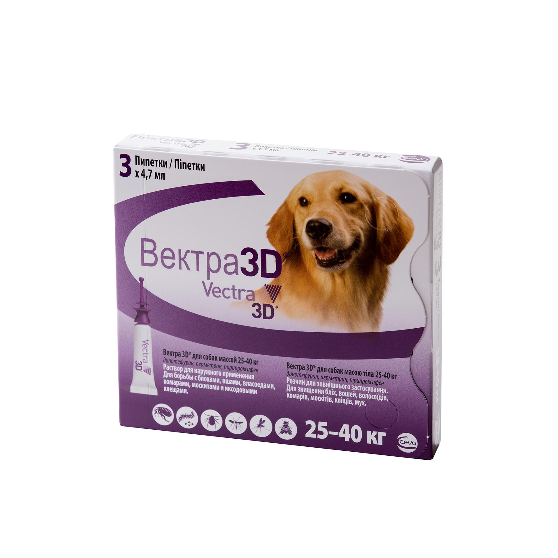 Інсектоакарицидні краплі для собак Vektra 3D 4,7 мл (001037)