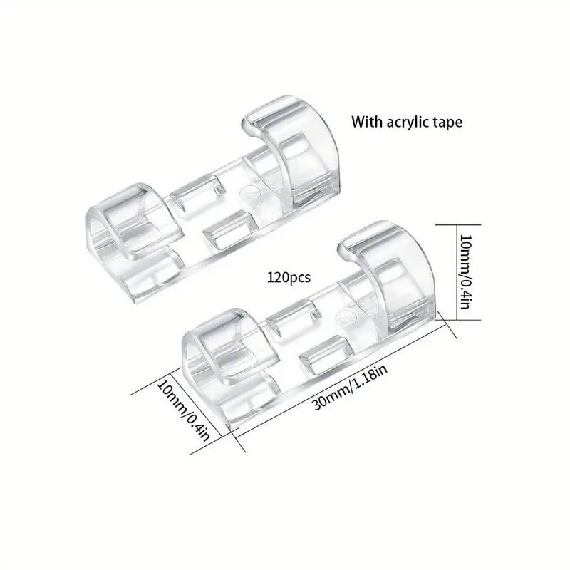Держатель для проводов/кабеля/гирлянд на клейкой основе 20 шт. Прозрачный - фото 2