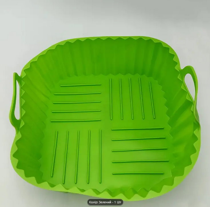 Форма квадратная силиконовая для аэрогриля/мультипечи/фритюрницы 21 см Зеленый (RU-7038) - фото 4 Форма квадратная силиконовая для аэрогриля/мультипечи/фритюрницы 21 см Зеленый (RU-7038) - фото 4