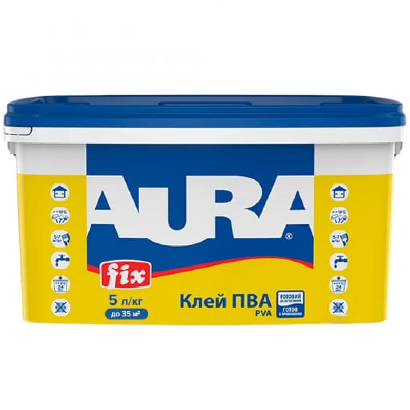 Клей вініл-ацетатний Aura Fix Pva контактний 5 л (2571785427)