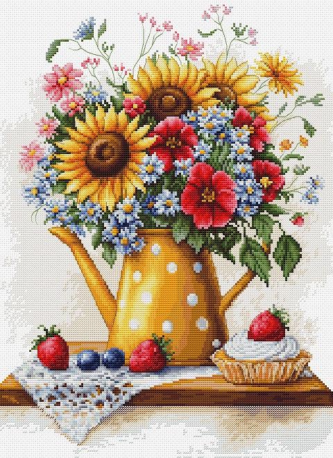 Набор для вышивания крестом Luca-S B7052 Летние цветы (B7052)