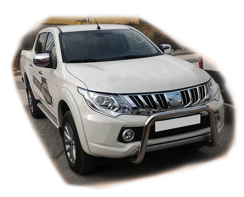Кенгурятник WT005 CAN для Mitsubishi L200 2015-2025 гг. нержавеющая сталь Хром