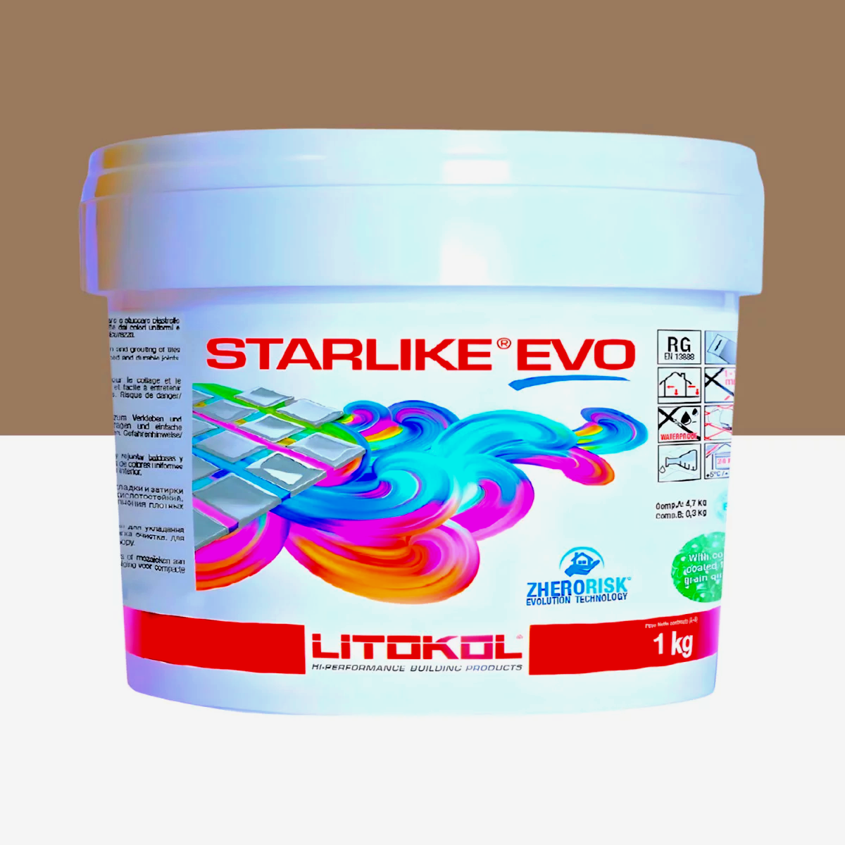 Затирка для плитки Litokol Starlike EVO 225 епоксидна двокомпонентна 1 кг Тютюн