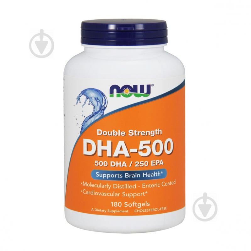 DHA-500 / докозагексаеновая кислота Now Foods 180 желатиновых капсул (NF1613)