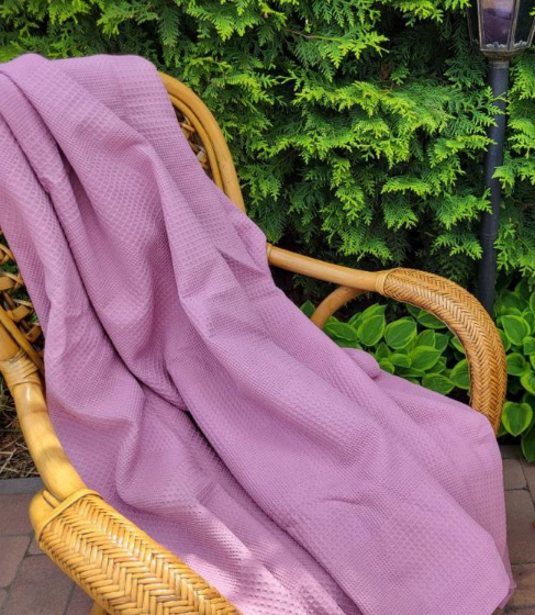 Покрывало Пике Вафелька 140x220 см Ягодный (11204) - фото 1 Покрывало Пике Вафелька 140x220 см Ягодный (11204) - фото 1