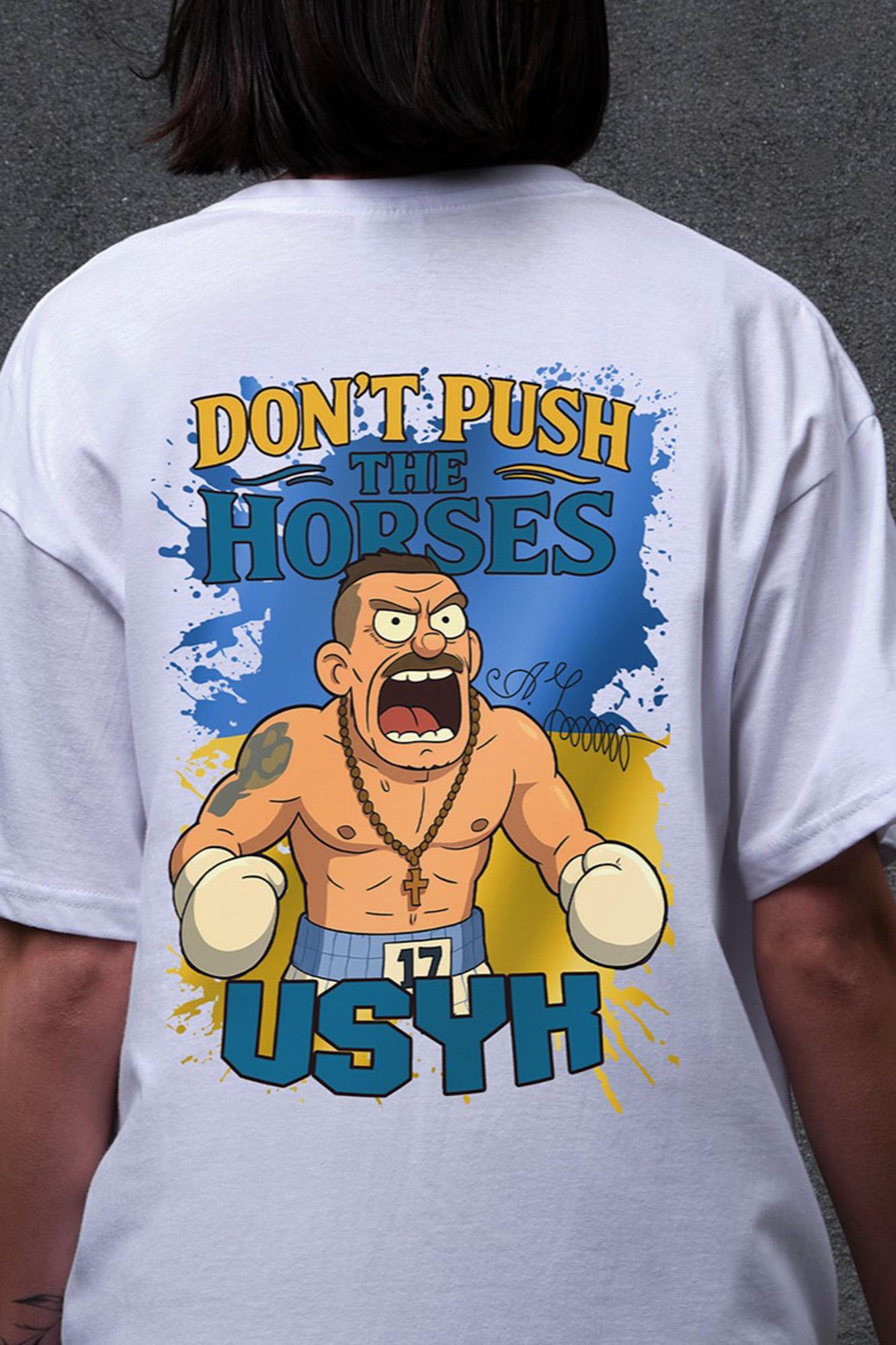 Футболка женская Without с принтом Usyk оверсайз S/M White (S8055231) - фото 2