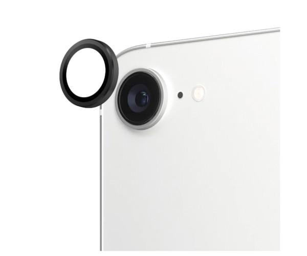 Защитное стекло с рамкой CD Pattern на заднюю камеру для iPhone 16e Черный
