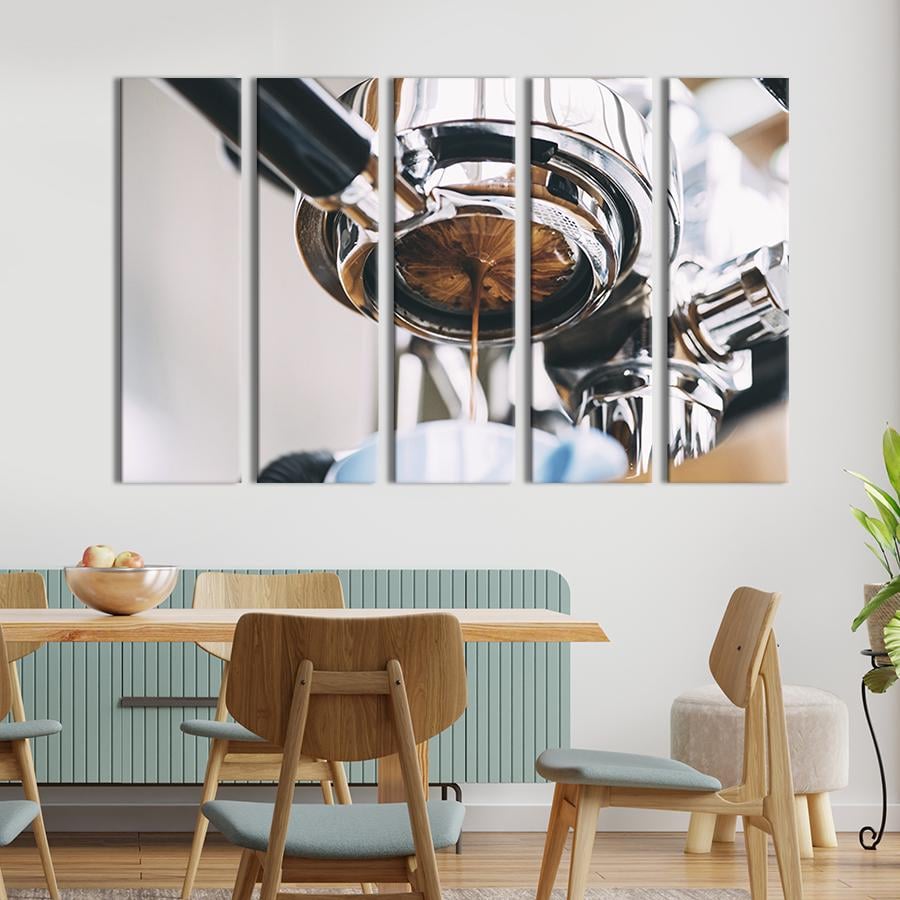 Модульная картина из 5 частей Горячий кофе эспрессо 155x95 см (297-51)